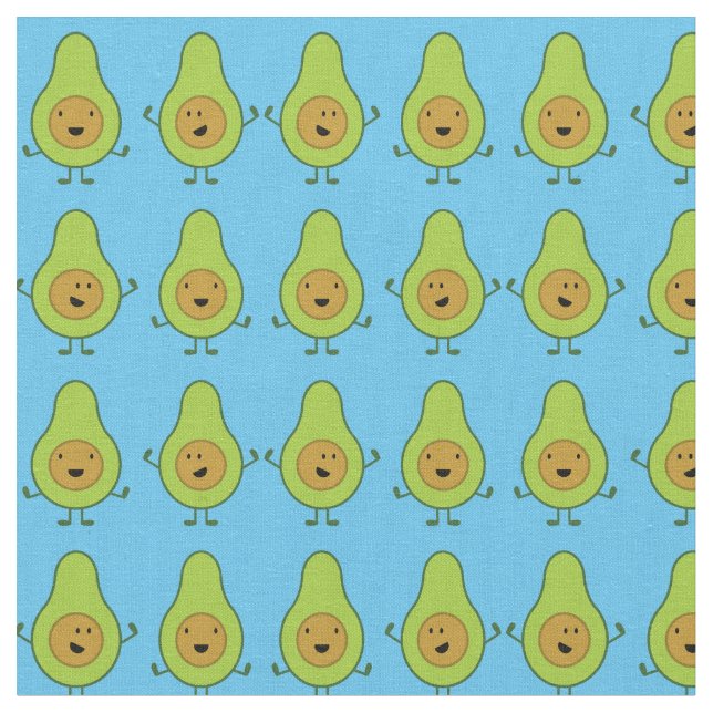 Avocado Niedlich Kids Cartoon Stoff (Nahaufnahme)