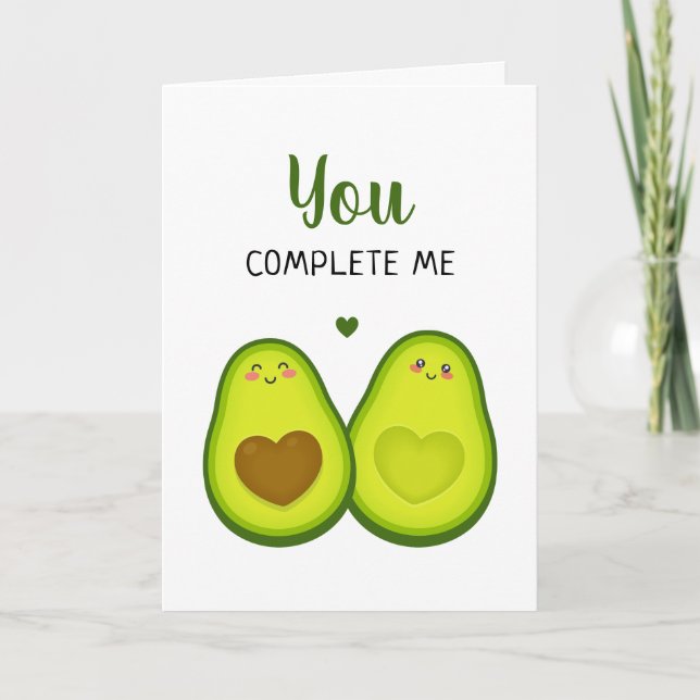 Avocado Niedlich Romantik Sie vollenden Ich Annive Karte (Vorderseite)