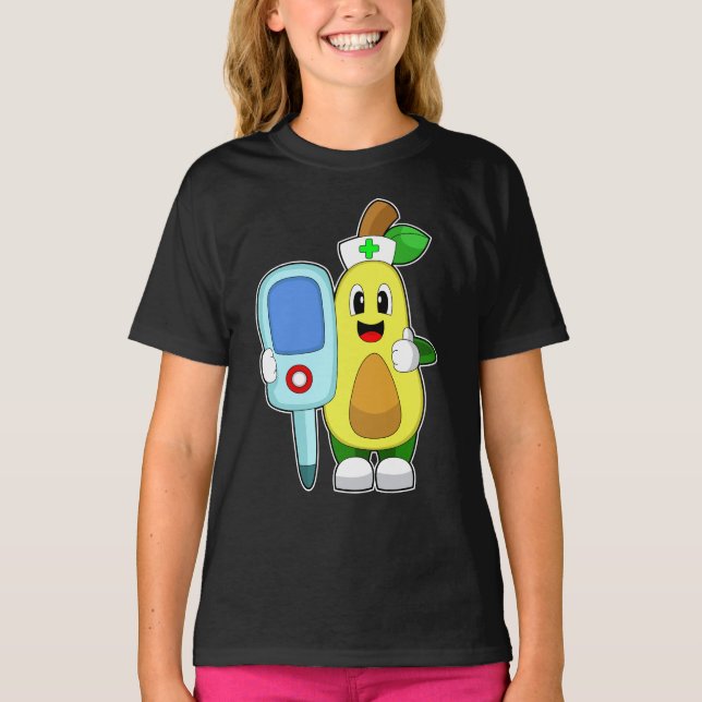Avocado Nurse Fieberthermometer T-Shirt (Vorderseite)