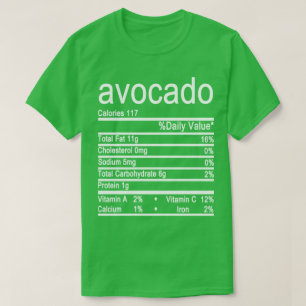 Avocado Nutrition Facts-Label T-Shirt