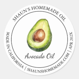 Avocado Oil Modern Label Runder Aufkleber