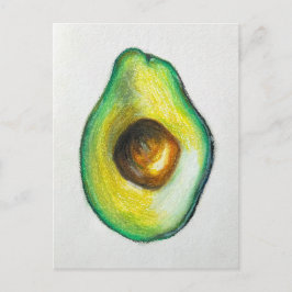 Avocado Oil Pastel Zeichne Originalwerk Postkarte