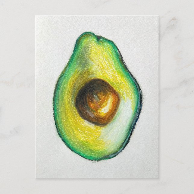 Avocado Oil Pastel Zeichne Originalwerk Postkarte (Vorderseite)
