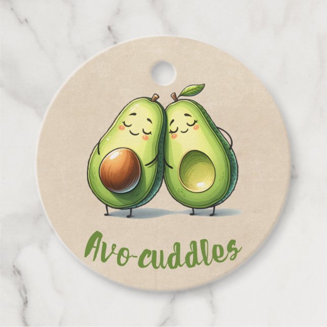 Avocado-Paar  Geschenkanhänger (Vorderseite)