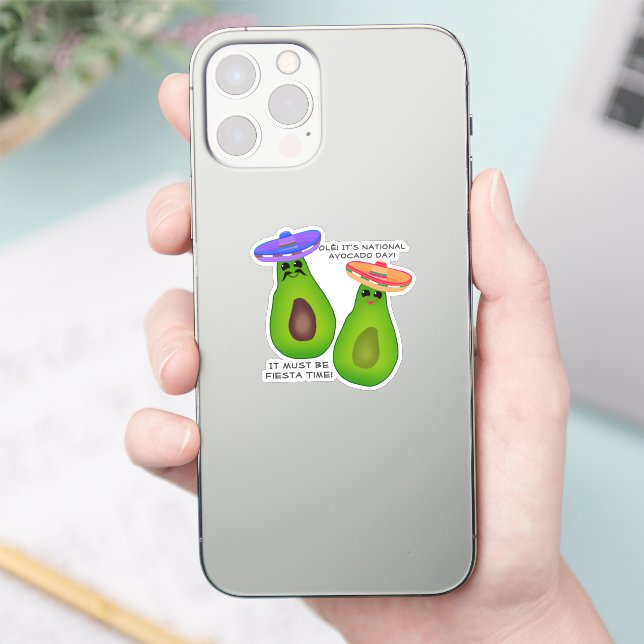 Avocado-Paar mit Sombreros Aufkleber (Telefon)