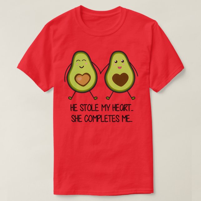 Avocado-Paar-Romance-Mem T-Shirt (Design vorne)