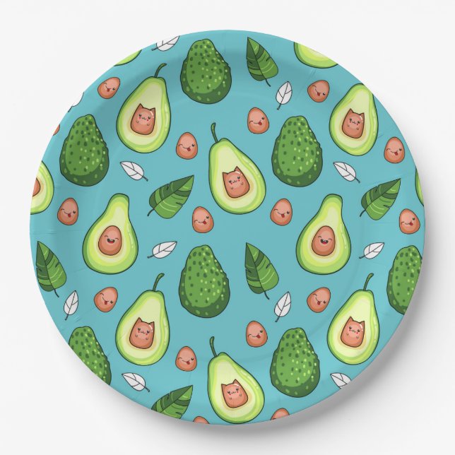 Avocado Papierplatte Pappteller (Vorderseite)