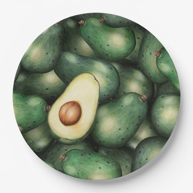 Avocado Pappteller (Vorderseite)