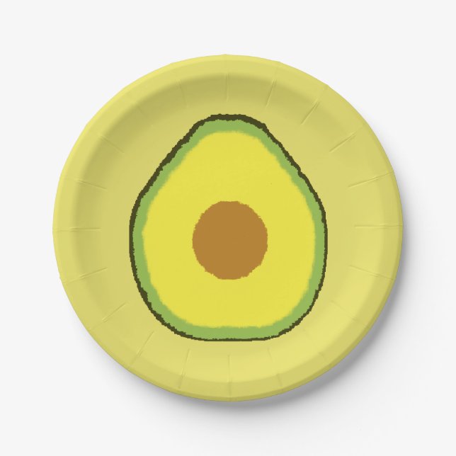 Avocado Pappteller (Vorderseite)