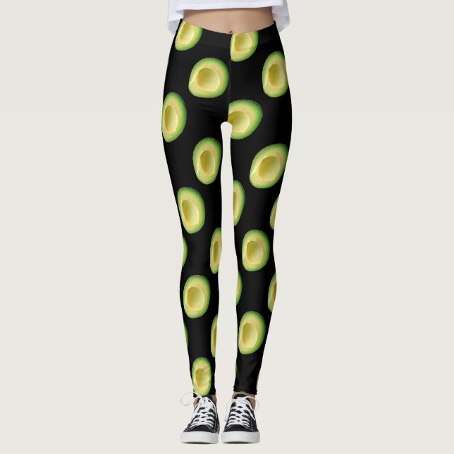 Avocado Party Black 4Lola Leggings (Vorderseite)