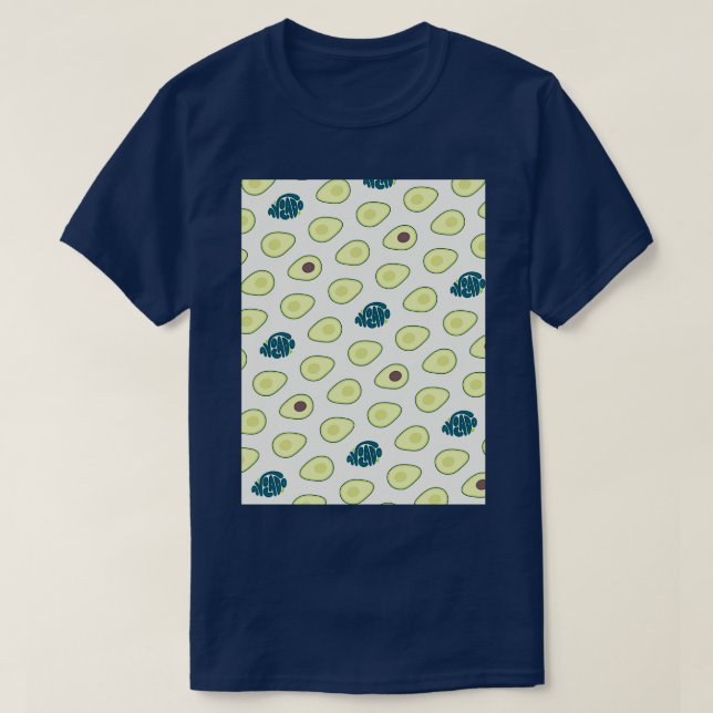 Avocado Pattern Custom Typografy T-Shirt (Design vorne)
