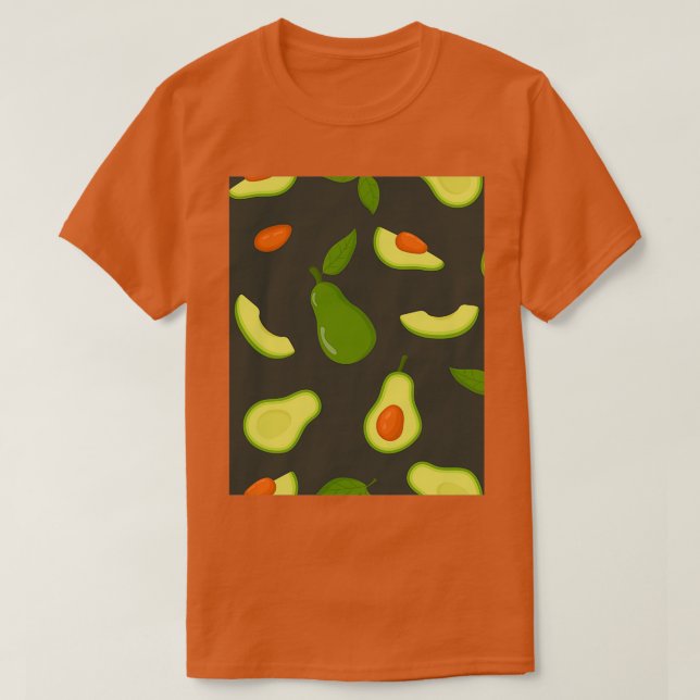 Avocado Pattern Dark Green T-Shirt (Design vorne)