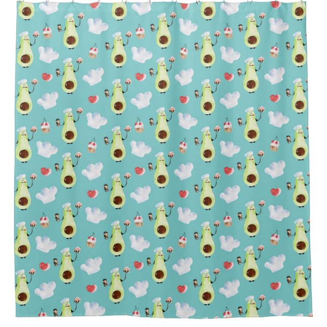 Avocado Pattern Duschvorhang (Vorderseite)