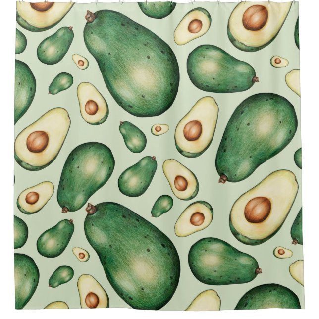 Avocado Pattern Duschvorhang (Vorderseite)