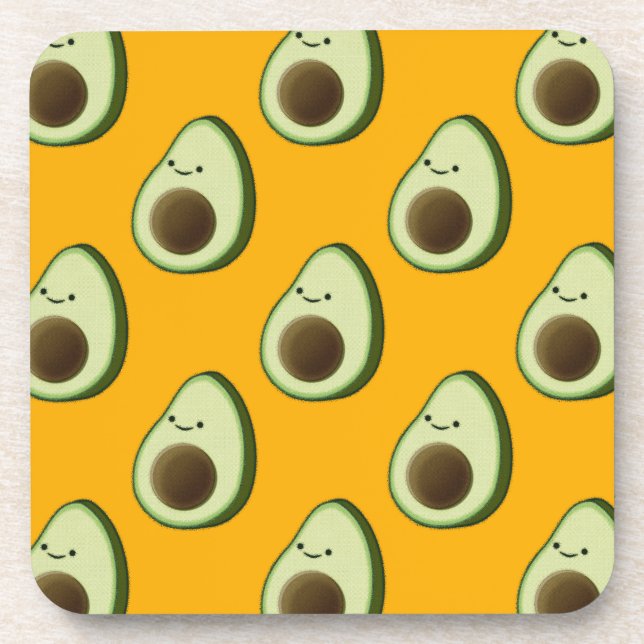 Avocado Pattern Getränkeuntersetzer (Vorderseite)
