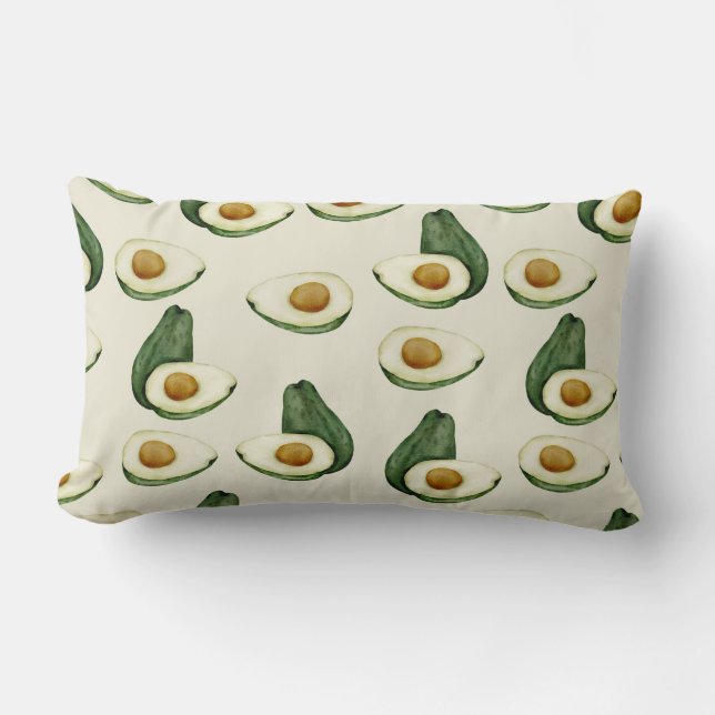 Avocado Pattern Lumbar Pillow Lendenkissen (Vorderseite)