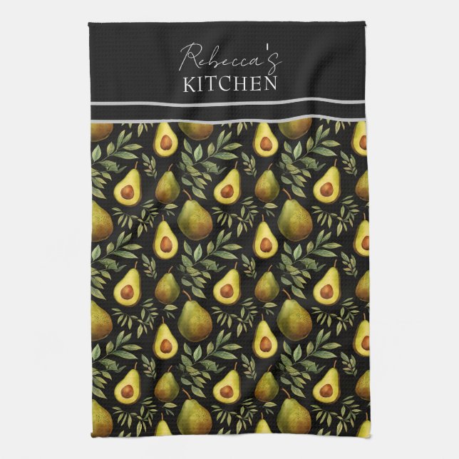 Avocado Pattern Personalisierte Küche Geschirrtuch (Vertikal)