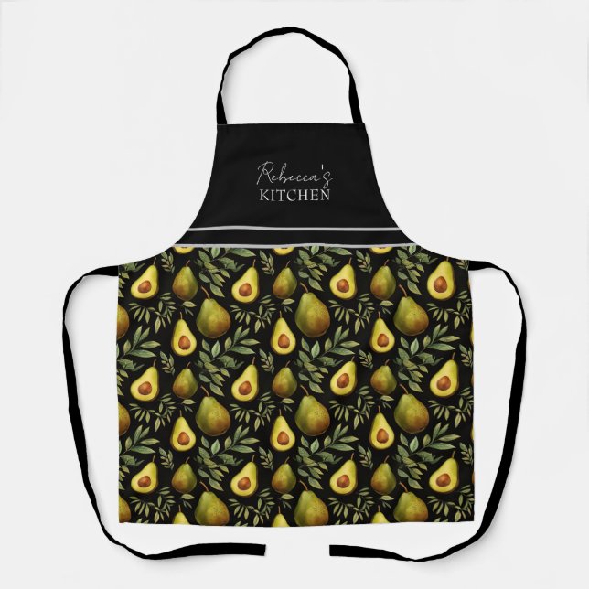Avocado Pattern Personalisierte Küche Schürze (Vorderseite)