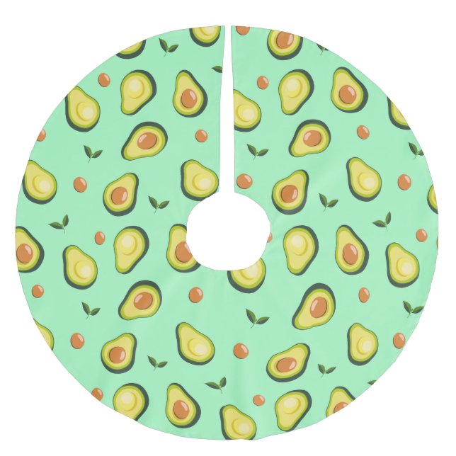 Avocado Pattern Polyester Weihnachtsbaumdecke (Vorderseite)