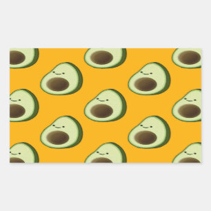 Avocado Pattern Rechteckiger Aufkleber