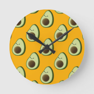 Avocado Pattern Runde Wanduhr