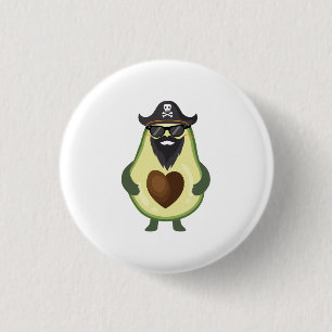 Avocado Pirate Green Beard Funny Food für Kinder Button