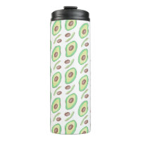 Avocado Pits Slices Fruit Hand Drawn Muster