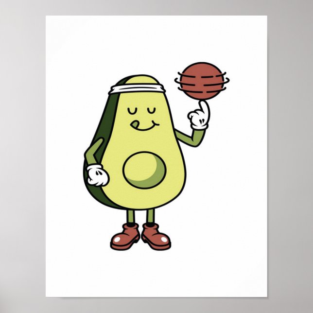 Avocado Playing Ball - Funny Avocado Lover Geschen Poster (Vorne)