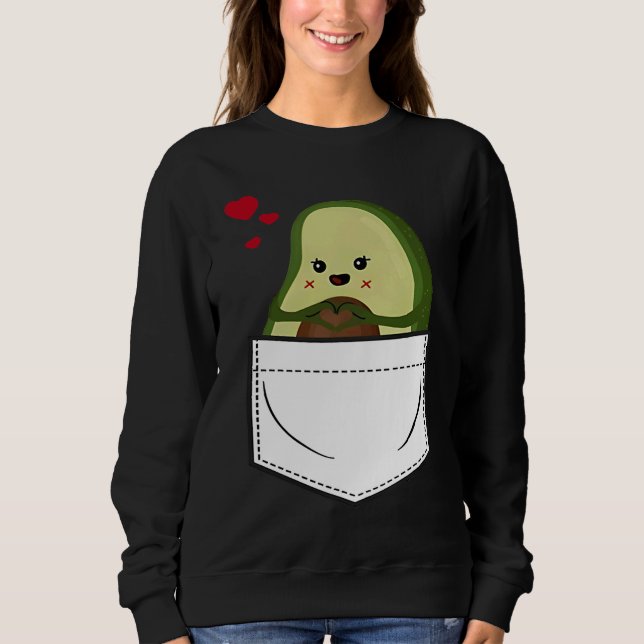 Avocado Pocket Eating Vegan Fruit Avocado Sweatshirt (Vorderseite)