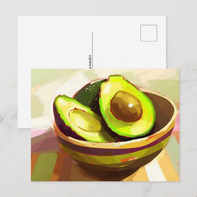 Avocado, Postüberquerung Postkarte (Vorne/Hinten)