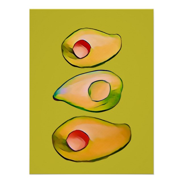 Avocado Print - Küche Art Poster (Vorderseite)