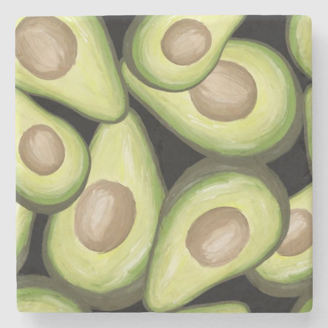 "Avocado" Print Stone Untersetzer (Vorderseite)