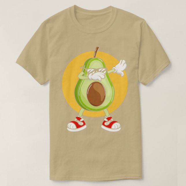 Avocado Punk Dabbing Cool mit Sonnenbrille Fruit L T-Shirt (Design vorne)