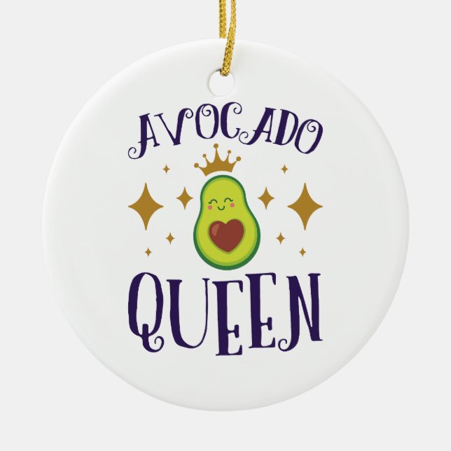 Avocado Queen Keramik Ornament (Vorne)