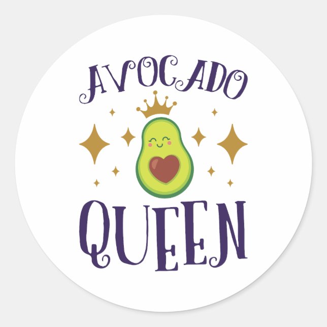 Avocado Queen Runder Aufkleber (Vorderseite)