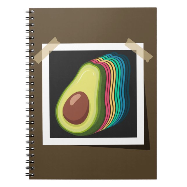 Avocado Retro Foto Farbschema Frucht Vintag Notizblock (Vorderseite)