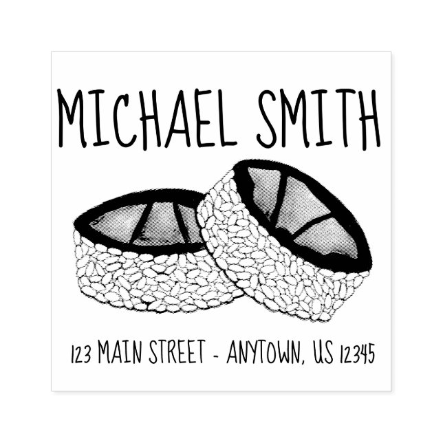 Avocado Roll Japanese Food Sushi Feinschmecker Adr Gummistempel (Prägung)