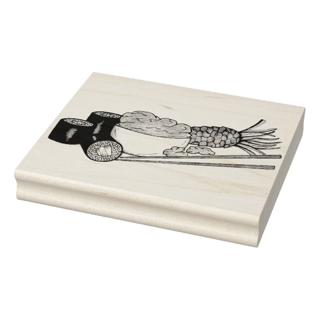 Avocado Roll Wasabi Sushi Japanisches Restaurant Gummistempel (Stempel)