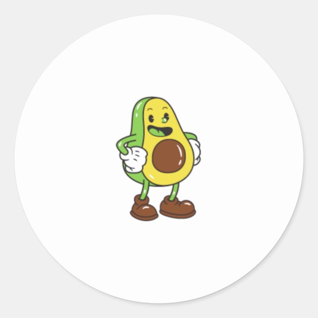 Avocado Runder Aufkleber (Vorderseite)