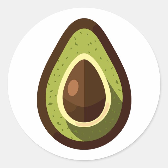Avocado Runder Aufkleber (Vorderseite)