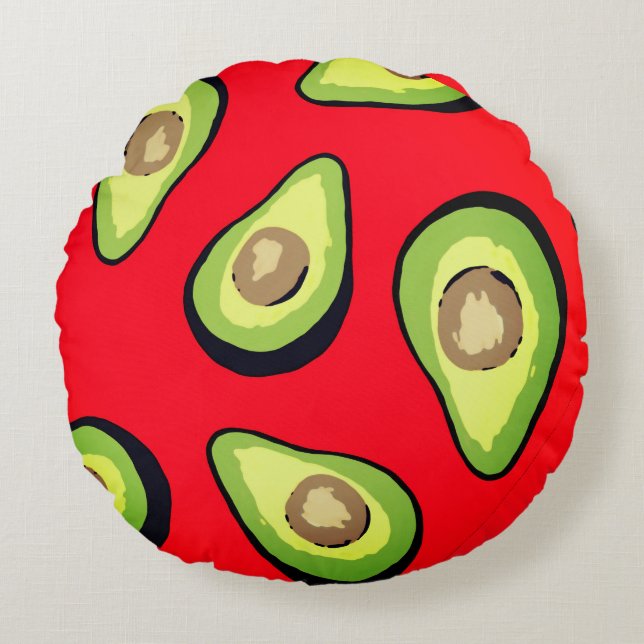 Avocado Rundes Kissen (Vorderseite)