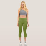 Avocado schlichte Farbe Capri Leggings<br><div class="desc">#6A7E22 Avocado schlichte Farbe</div>