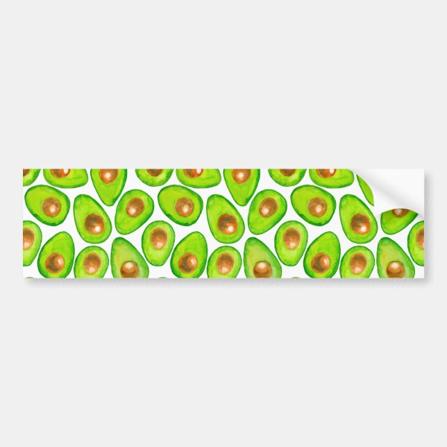 Avocado schneidet Aquarellfarben Autoaufkleber (Vorne)