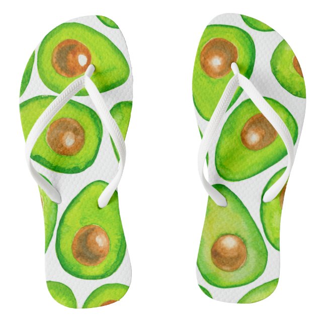 Avocado schneidet Aquarellfarben Flip Flops (Fußbett)