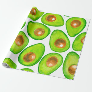 Avocado schneidet Aquarellfarben Geschenkpapier