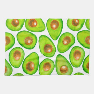 Avocado schneidet Aquarellfarben Handtuch