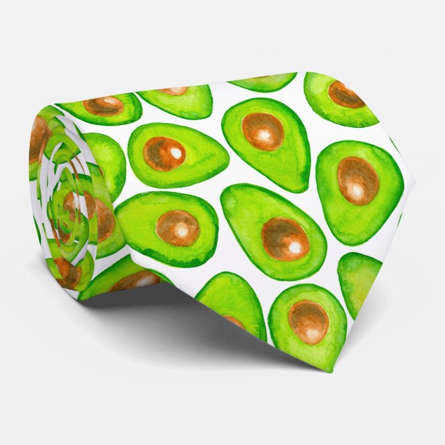 Avocado schneidet Aquarellfarben Krawatte (Gerollt)
