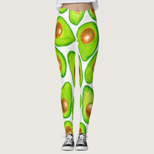 Avocado schneidet Aquarellfarben Leggings