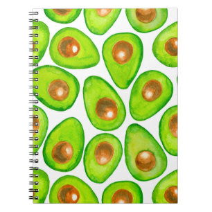 Avocado schneidet Aquarellfarben Notizblock