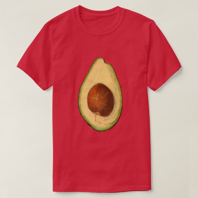 Avocado-Schnitt in der Hälfte T-Shirt (Design vorne)